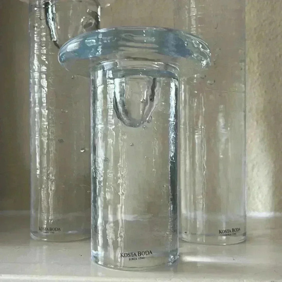 KOSTA BODA Kjell Engman Crystal Candle Holders - Set of 3 - "Cool" Collection - Picture 4 of 8